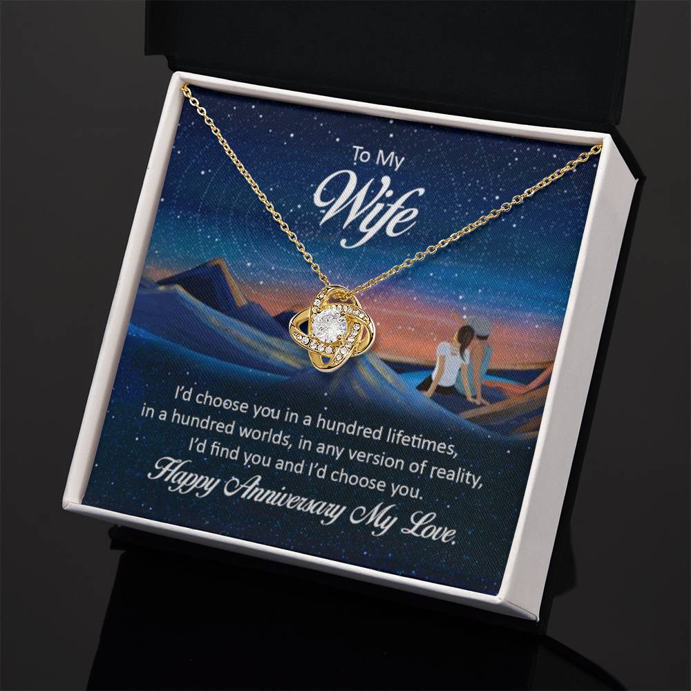 To My Wife - Anniversary Gift for Wife - Love Knot Necklace - Personalize Memories