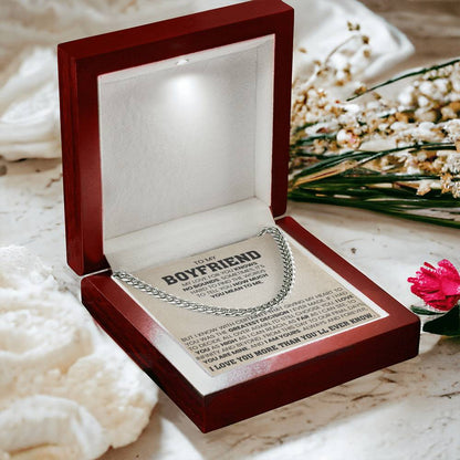 To My Boyfriend - My love for you knows no bounds - Cuban Link Chain from Her - Personalize Memories
