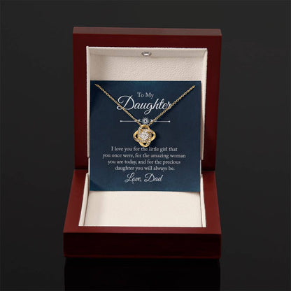 To My Daughter Necklace from Dad – Daughter Gift for Birthday Graduation Achievements – Love Knot Necklace - Personalize Memories