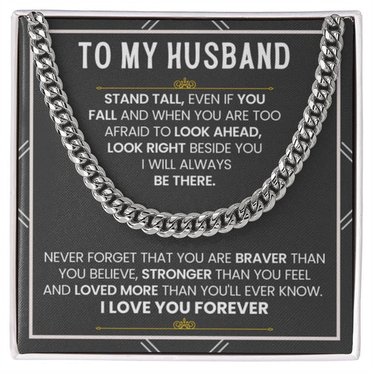 To My Husband – Cuban Link Chain – Wife to Husband Anniversary & Birthday Gift