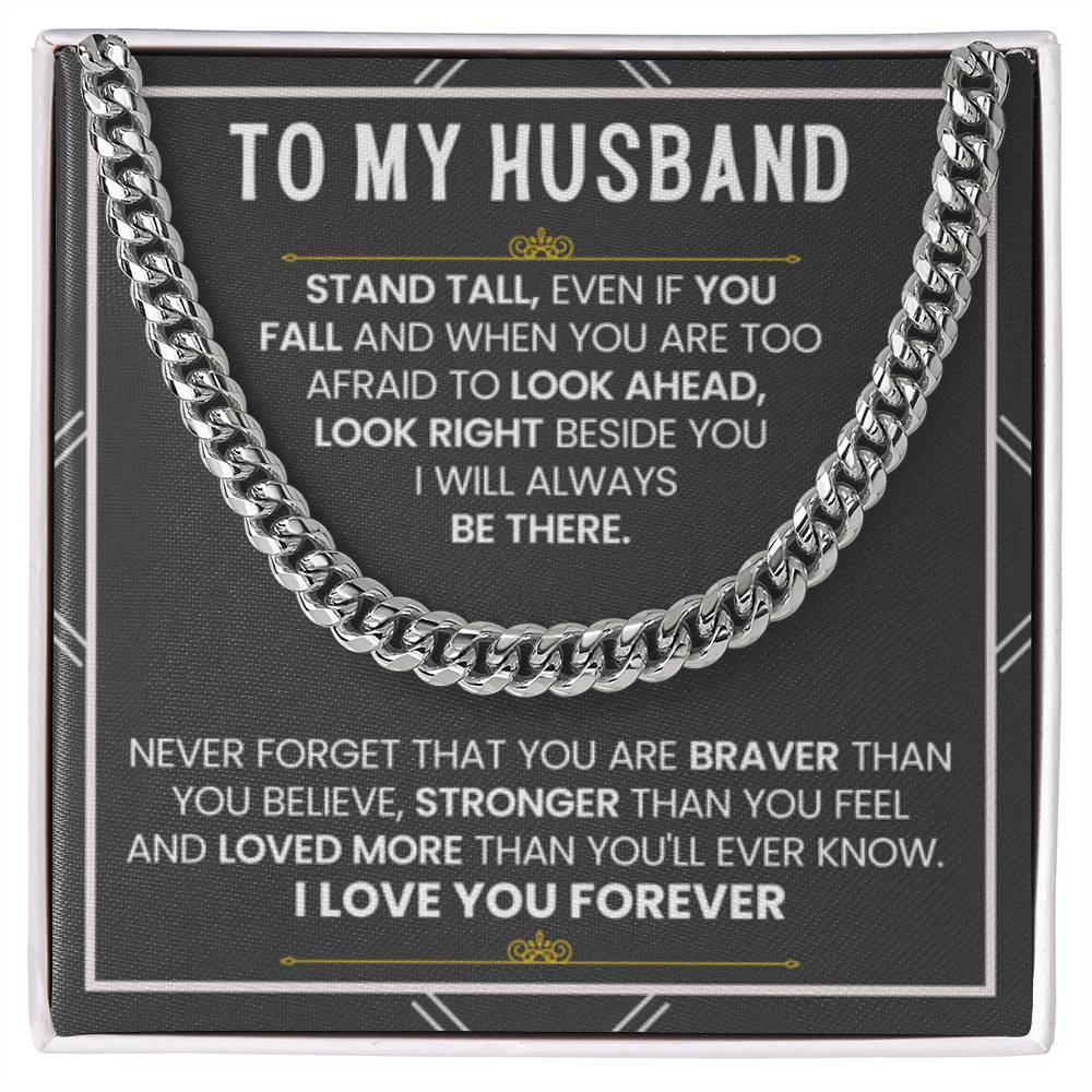 To My Husband – Cuban Link Chain – Wife to Husband Anniversary & Birthday Gift - Personalize Memories