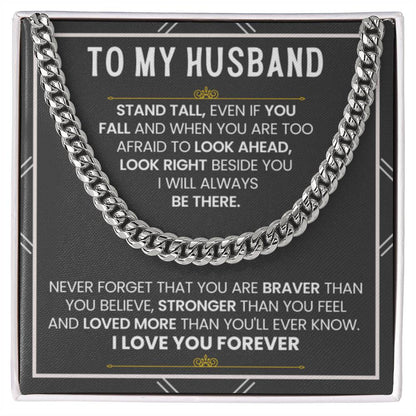 To My Husband – Cuban Link Chain – Wife to Husband Anniversary & Birthday Gift - Personalize Memories