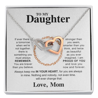 To My Daughter Necklace – Gift for Daughter from Mom – Interlocking Hearts Necklace - Personalize Memories