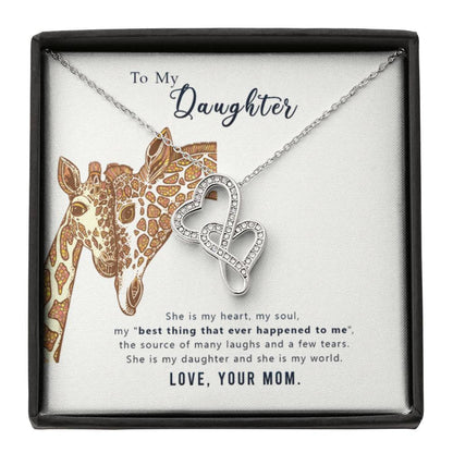 Beautiful Gift for Daughter from Mom - Heart-to-heart Pendant Necklace - Personalize Memories