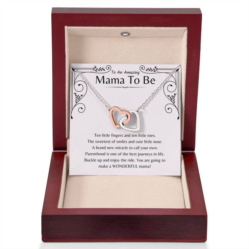 To An Amazing Mama To Be - Ten little fingers and ten little toes - Interlocking Hearts Necklace - Unique Gift for New Mom - Personalize Memories