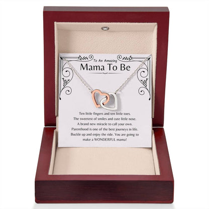To An Amazing Mama To Be - Ten little fingers and ten little toes - Interlocking Hearts Necklace - Unique Gift for New Mom - Personalize Memories