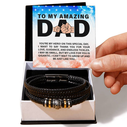 To My Amazing Dad - You're my hero - Gift for Dad - Love You Forever Bracelet - Personalize Memories