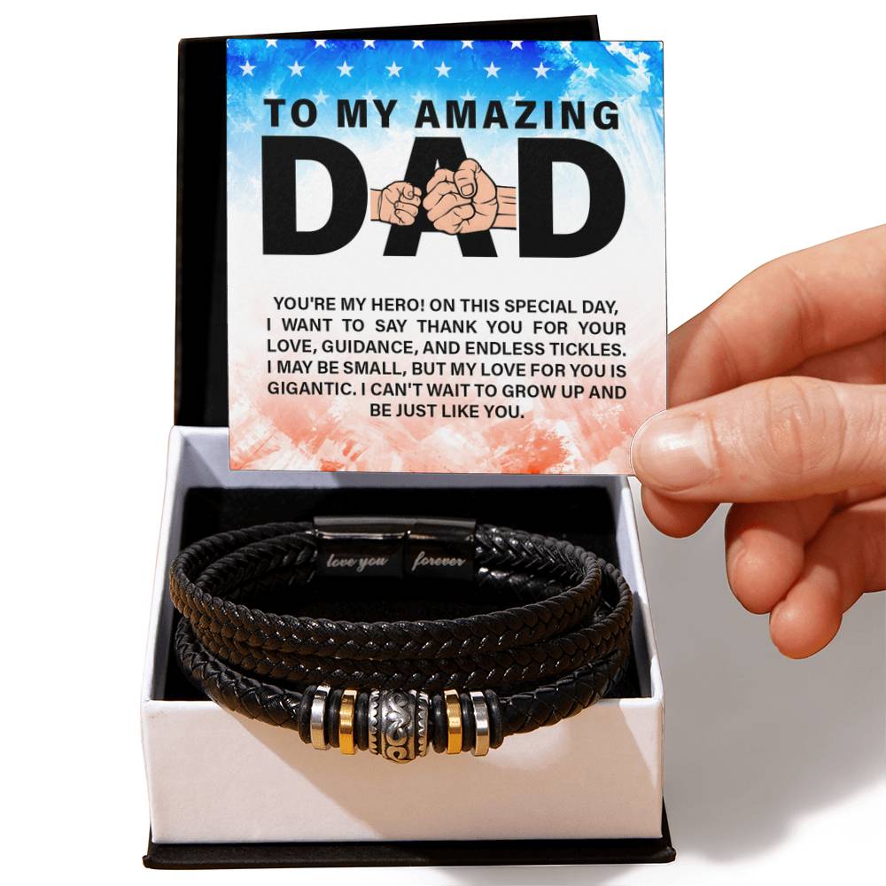 To My Amazing Dad - You're my hero - Gift for Dad - Love You Forever Bracelet - Personalize Memories
