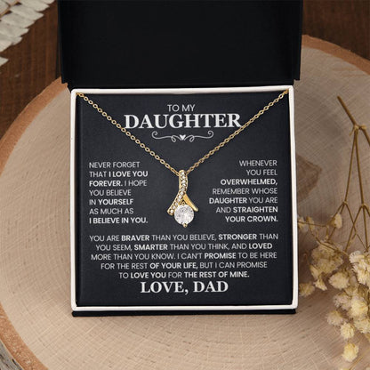 To My Daughter Necklace – Daughter Necklace for Graduation Birthday Occasions from Dad – Alluring Beauty Necklace - Personalize Memories