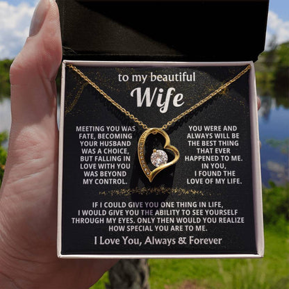 To My Wife Necklace - Best Surprise Gift for Wife from Husband for Anniversary, Christmas & Valentine’s Day - Forever Love Necklace - Personalize Memories