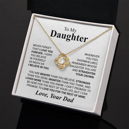 To My Daughter - Never Forget That I Love You - Love Knot Necklace - Daughter Gift from Dad - Personalize Memories