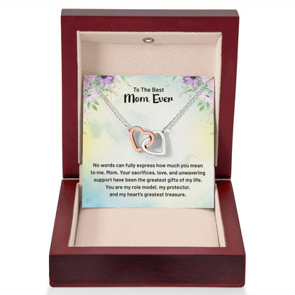 To The Best Mom Ever - Interlocking Hearts Necklace - Personalize Memories