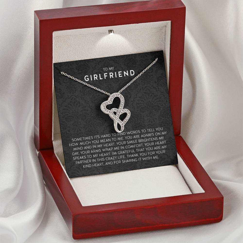Gift for Girlfriend Necklace - Romantic Jewelry for Valentine’s Day, Birthday & Special Relationship Moments - Heart-to-heart Pendant Necklace - Personalize Memories