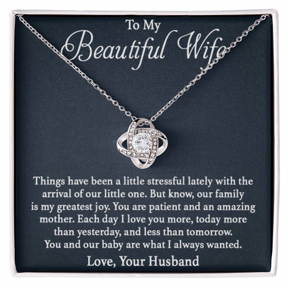 Wife Gift from Husband - Meaningful Jewelry for Valentine’s Day & Special Occasions - Love Knot Necklace - Personalize Memories
