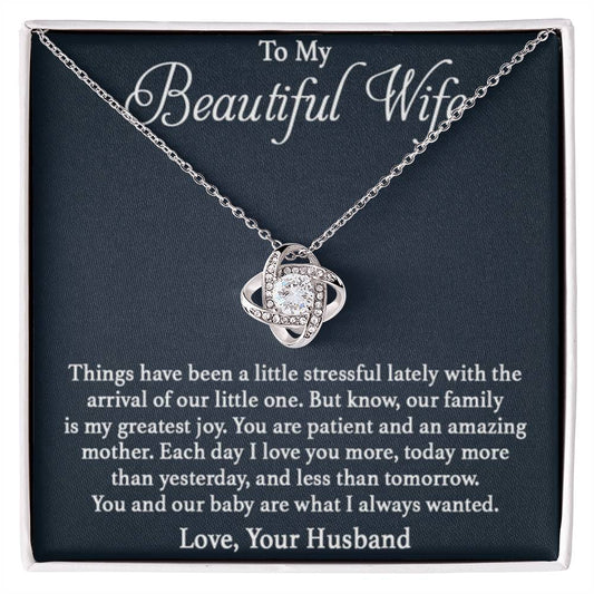 Wife Gift from Husband - Meaningful Jewelry for Valentine’s Day & Special Occasions - Love Knot Necklace - Personalize Memories