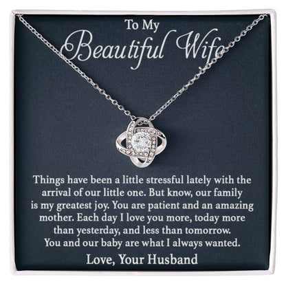 Wife Gift from Husband - Meaningful Jewelry for Valentine’s Day & Special Occasions - Love Knot Necklace - Personalize Memories