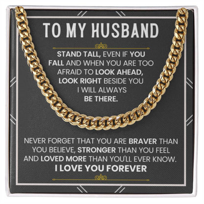 To My Husband – Cuban Link Chain – Wife to Husband Anniversary & Birthday Gift - Personalize Memories