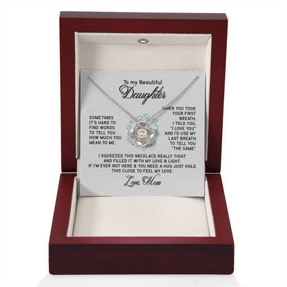 To My Daughter Necklace – Daughter’s Jewelry Gift by Mom – Love Knot Necklace - Personalize Memories