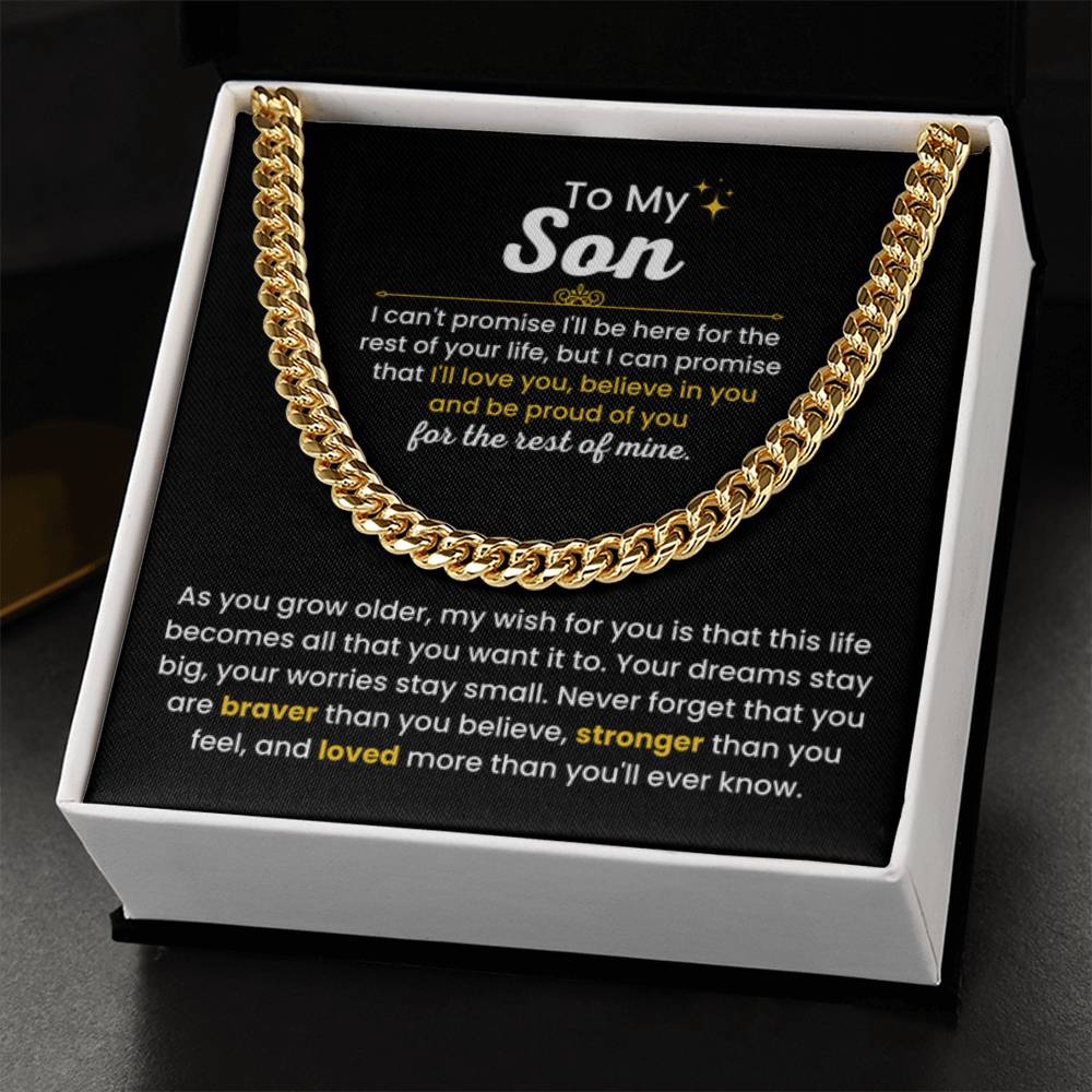 To My Son - I Believe in you - Chain Link Chain from Parents - Personalize Memories