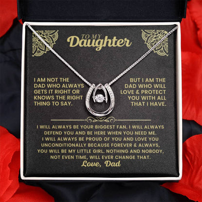 To My Daughter - I am not the dad who always gets it right - Daughter Gift from Dad - Lucky In Love Necklace - Personalize Memories