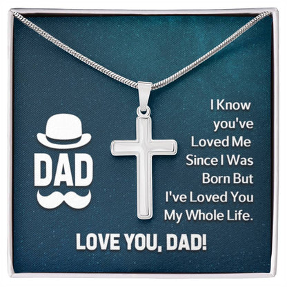 Dad - I know - Artisan Cross Necklace Gift for Dad - Personalize Memories