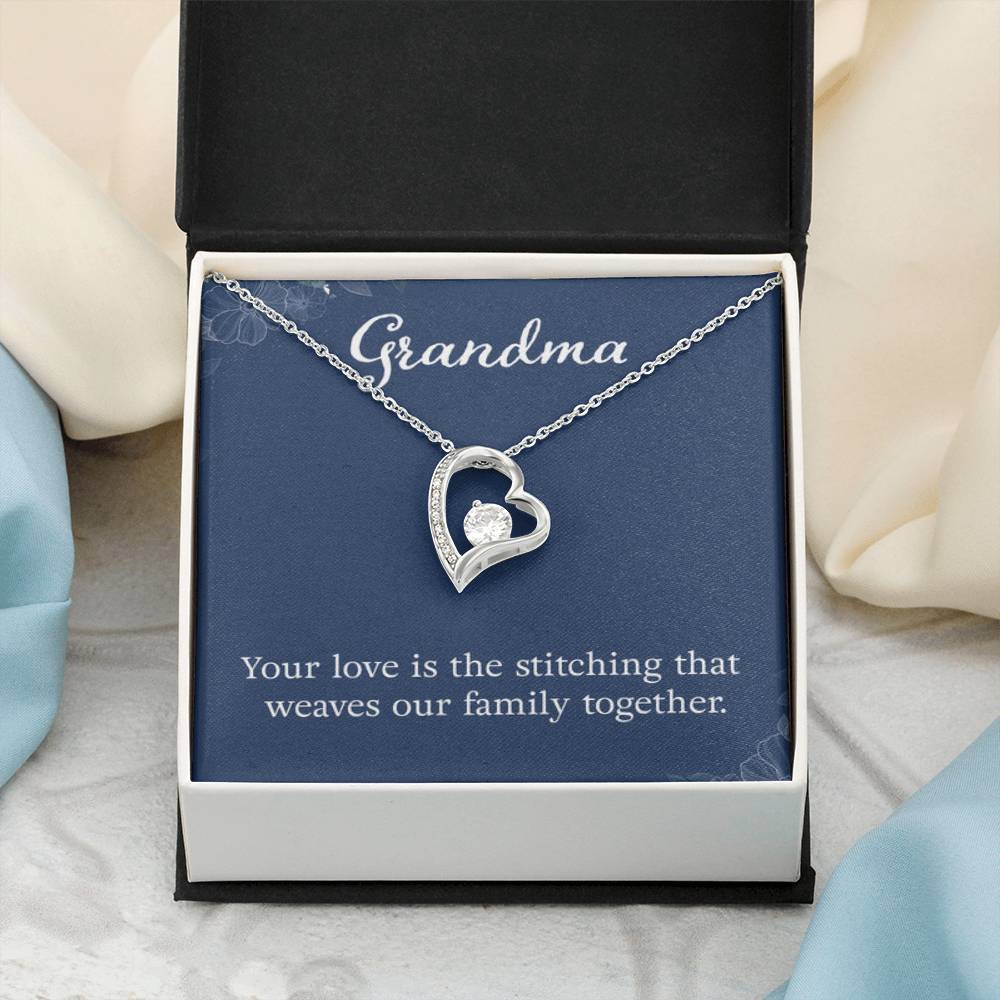 Grandma - Your love is the stitching - Gift for Grandmother Grandma - Forever Love Necklace - Personalize Memories