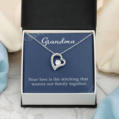 Grandma - Your love is the stitching - Gift for Grandmother Grandma - Forever Love Necklace - Personalize Memories