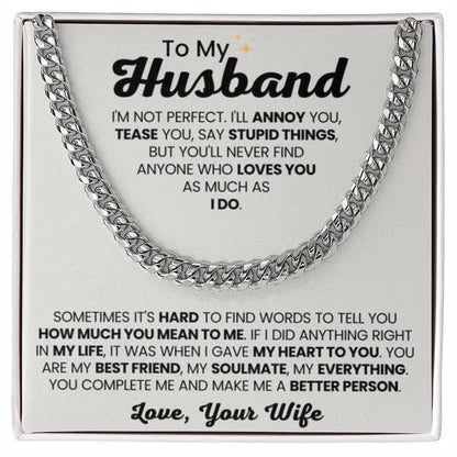 To My Husband Gift from Wife - I am not perfect - Christmas, Birthday & Valentine’s Day Gift for Him - Personalize Memories