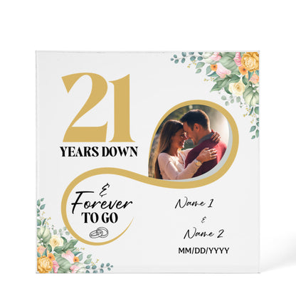 Personalized Acrylic Block, Custom Photo, Happy 21st Wedding Anniversary Gifts, Marriage Gifts, 21 Year Married Gift, Wife Husband Present