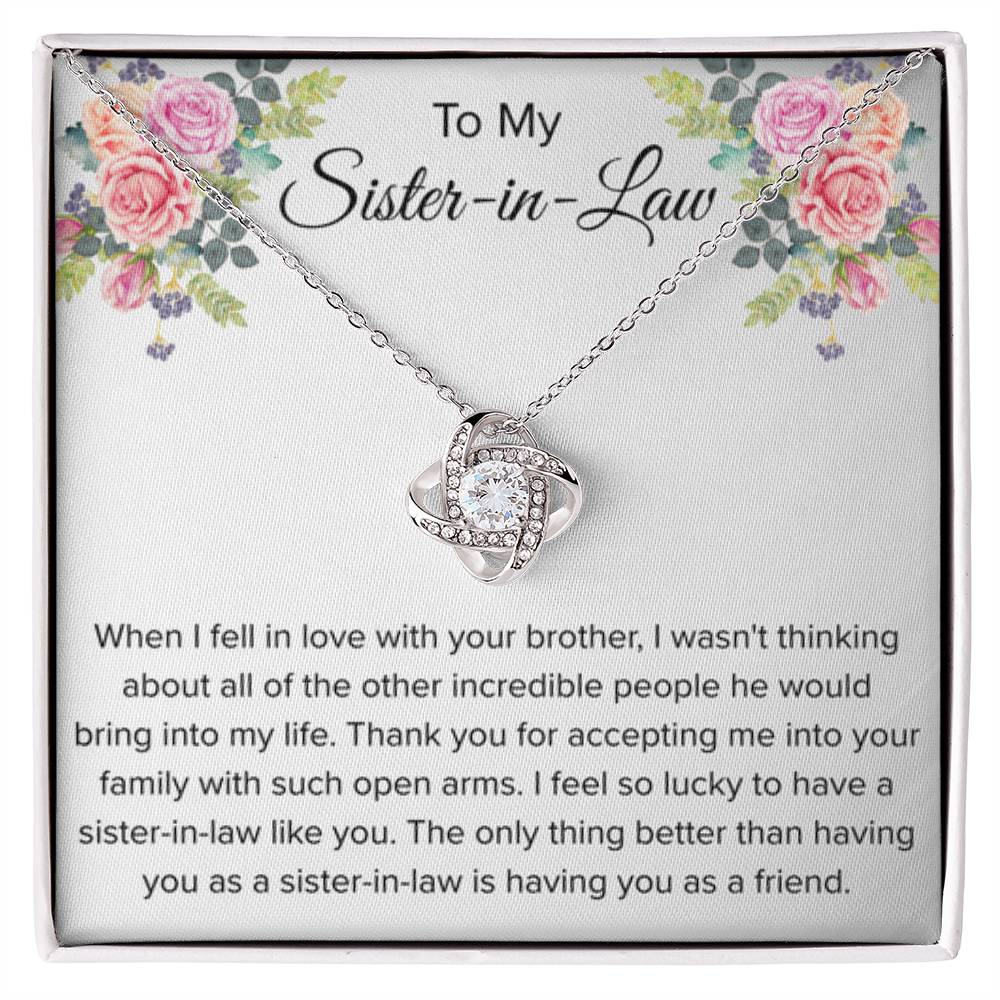 To My Sister In Law Necklace - Gift for Bonus Sister - Love Knot Necklace - Personalize Memories