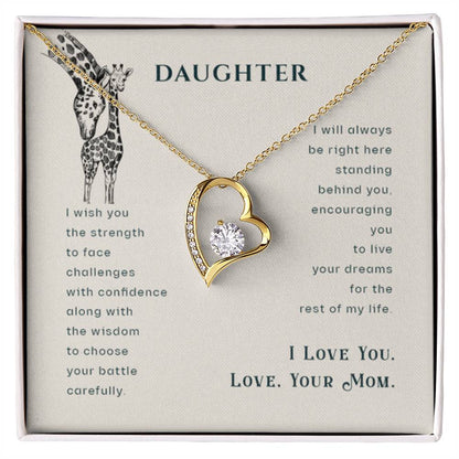 To My Daughter Necklace - Heartfelt Gift from Mom for Birthday, Graduation & Proud Mom Moments - Forever Love Necklace - Personalize Memories