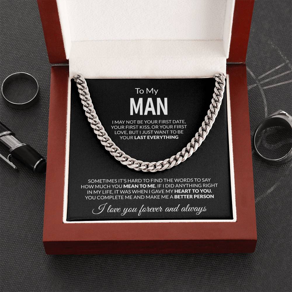 To My Man - I Love You Forever & Always - Cuban Link Chain - Personalize Memories