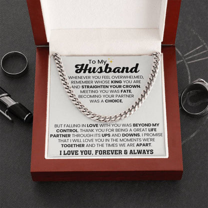 Cuban Link Chain for Him - Valentine’s Day & Anniversary Husband Gift from Wife - Personalize Memories