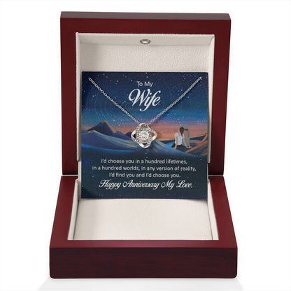 To My Wife - Anniversary Gift for Wife - Love Knot Necklace - Personalize Memories