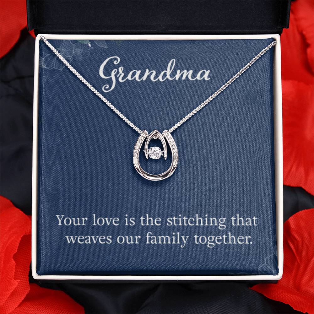 Grandma - Your love is the stitching - Gift for Grandmother Grandma - Lucky In Love PARTNER - Personalize Memories