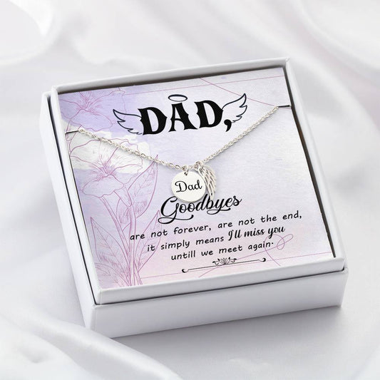 Dad Remembrance Necklace - Angel Wing Father Necklace