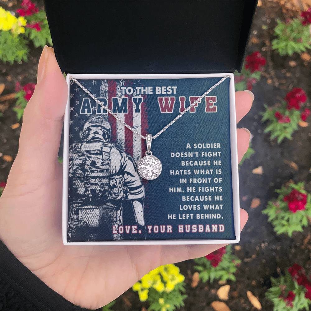To The Best Army Wife - Eternal Hope Necklace - Gift for Wife from Husband - Personalize Memories