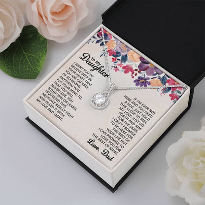 To My Daughter Necklace - Best Proud Dad Jewelry Gift for Daughter’s Special Days & Celebrations - Eternal Hope Necklace - Personalize Memories