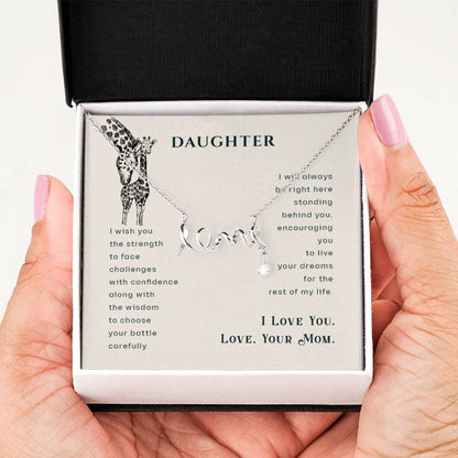 To My Daughter Necklace – Daughter’s Jewelry Gift by Mom – Scripted Love Necklace - Personalize Memories