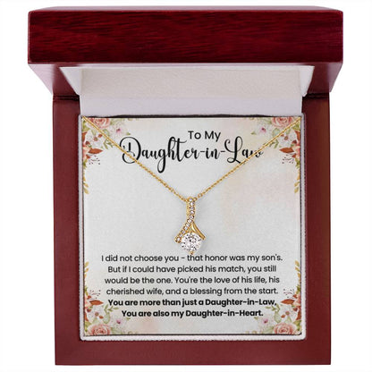 To My Beautiful Daughter In Law - Alluring Beauty Necklace - Gift for Bonus Daughter - Personalize Memories