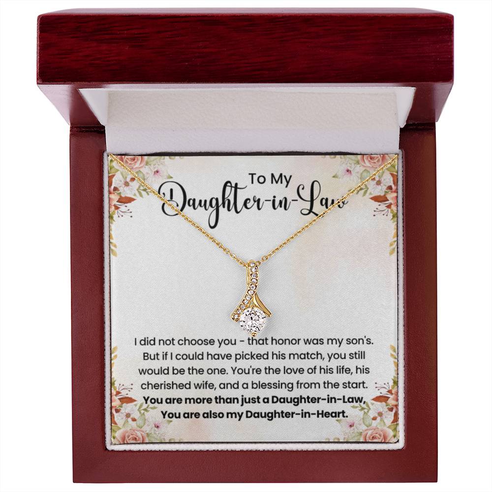 To My Beautiful Daughter In Law - Alluring Beauty Necklace - Gift for Bonus Daughter - Personalize Memories