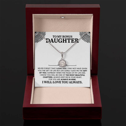 To My Bonus Daughter Necklace – Daughter Necklace for Graduation & Birthday Events – Eternal Hope Necklace - Personalize Memories