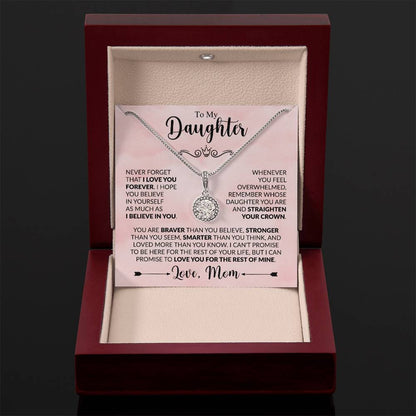 To My Daughter - Never Forget That I Love You - Eternal Hope Necklace Gift from Mom - Personalize Memories