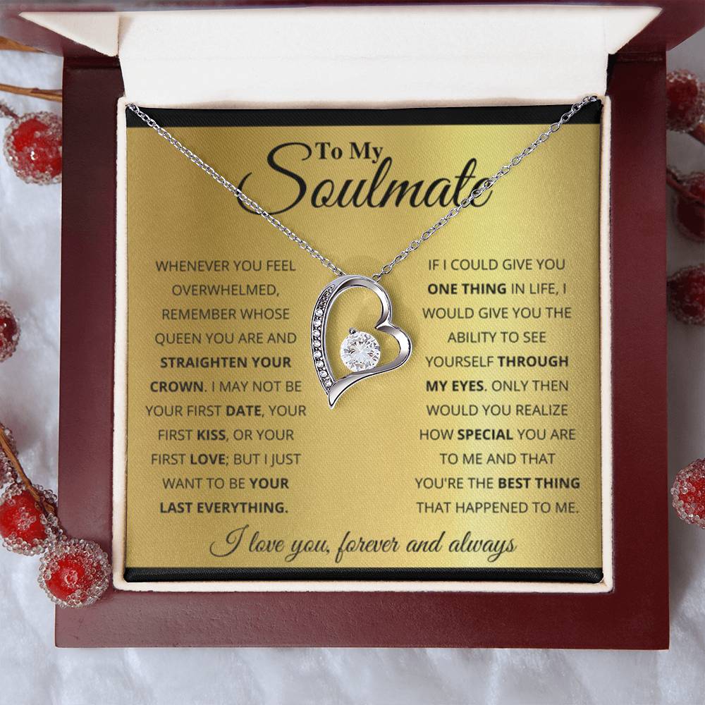 To My Soulmate - Forever Love Necklace - Soulmate Gift for Her for Valentine’s Day & Every Day Love - Personalize Memories
