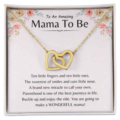 To An Amazing Mama To Be - You're going to make a wonderful mama - Interlocking Hearts Necklace - Gift for New Mom - Personalize Memories