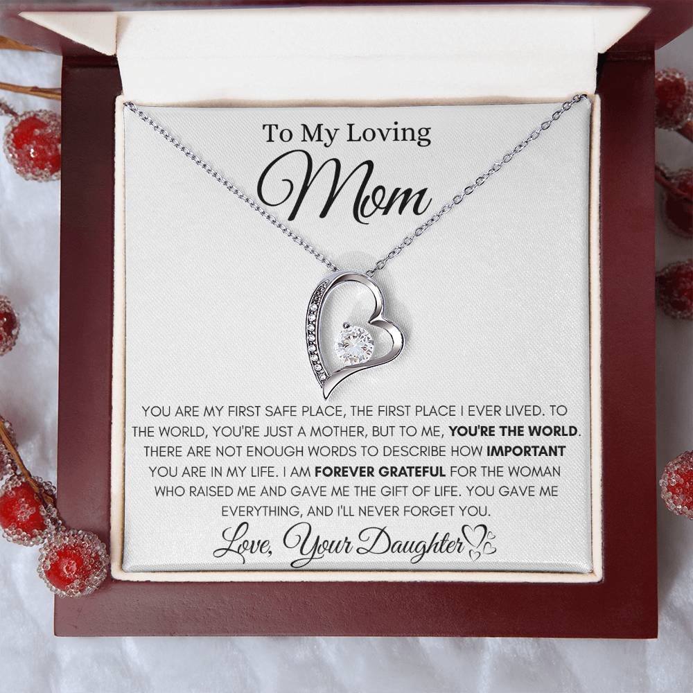 To My Loving Mom - You're The World - Forever Love Necklace Gift from Daughter - Personalize Memories