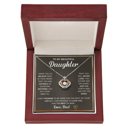 To My Daughter Necklace - Heartfelt Christmas Surprise from Dad - Crown Pendant Necklace - Personalize Memories