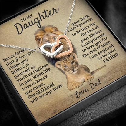 To My Daughter Necklace – Birthday Christmas Gift Necklace for Daughter – Interlocking Hearts Necklace - Personalize Memories
