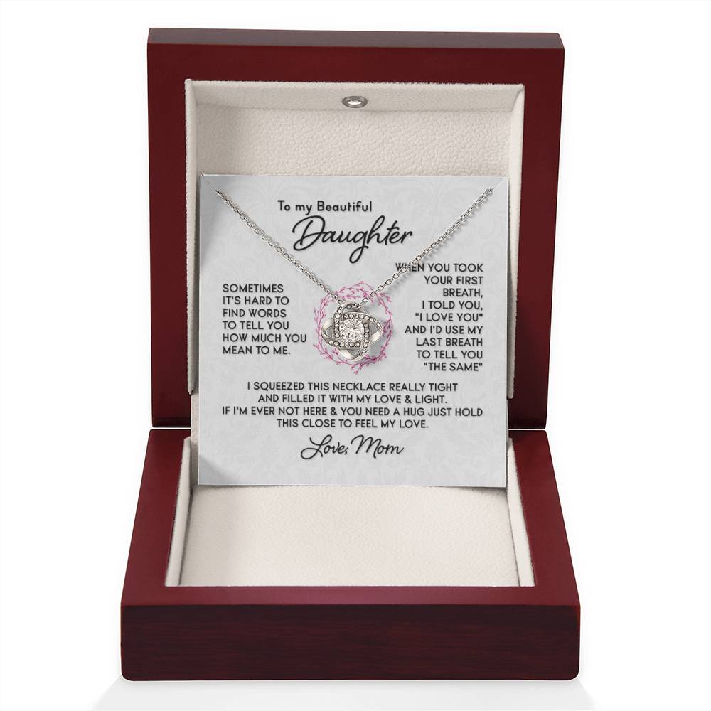 To My Daughter Necklace – Jewelry Gift for Daughter from Mother – Love Knot Necklace - Personalize Memories