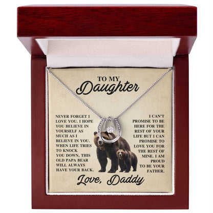 To My Daughter Necklace - Emotional Jewelry from Dad to Celebrate Love Every Day & Always - Lucky In Love Necklace - Personalize Memories